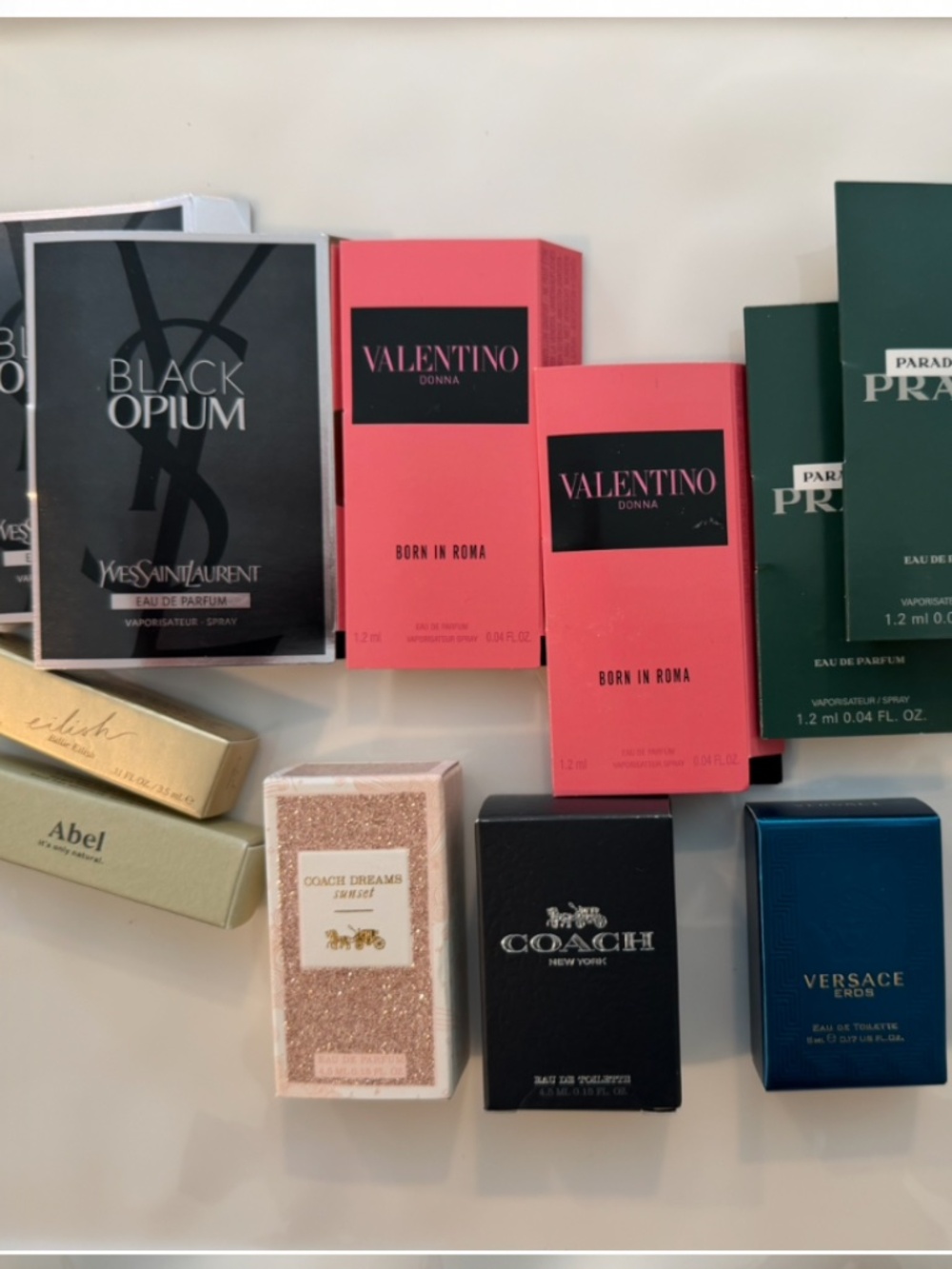 New 11 pc designer fragrance set Coach Prada Versace Eilish Abel Valentino etc